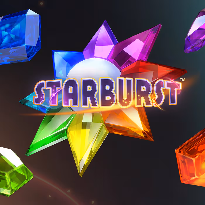 Starburst classic slot game with colorful gems and expanding wilds